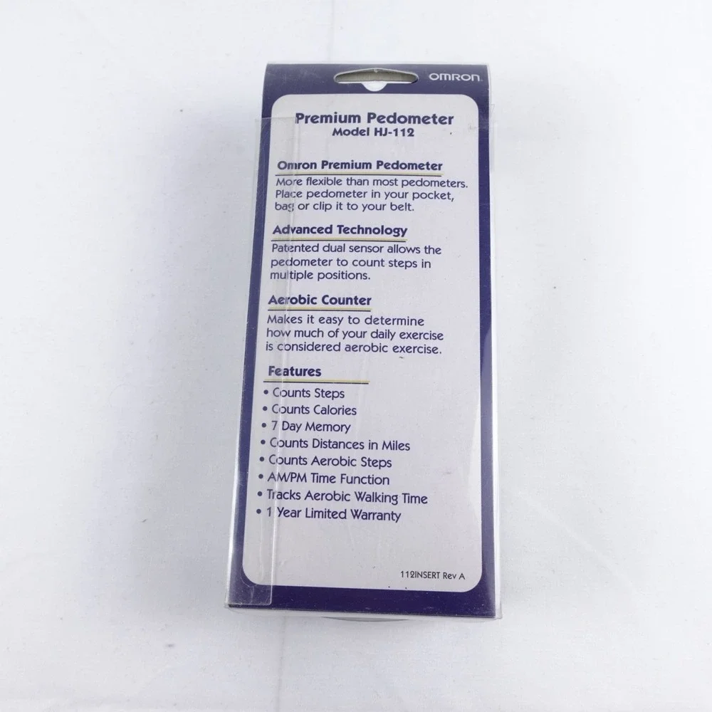 Omron HJ-112 Pocket Digital Pedometer Walking Style Dual Sensor Counter Open Box